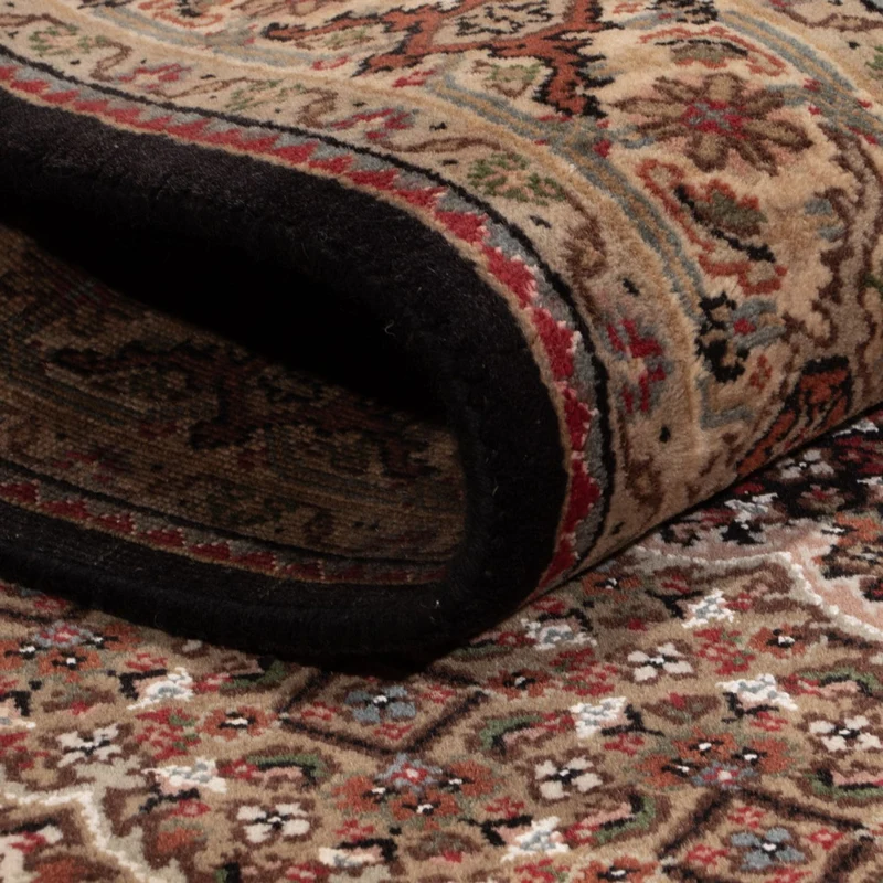 Indo Täbriz Teppich 127x184cm - Orientteppich - dunkelbeige