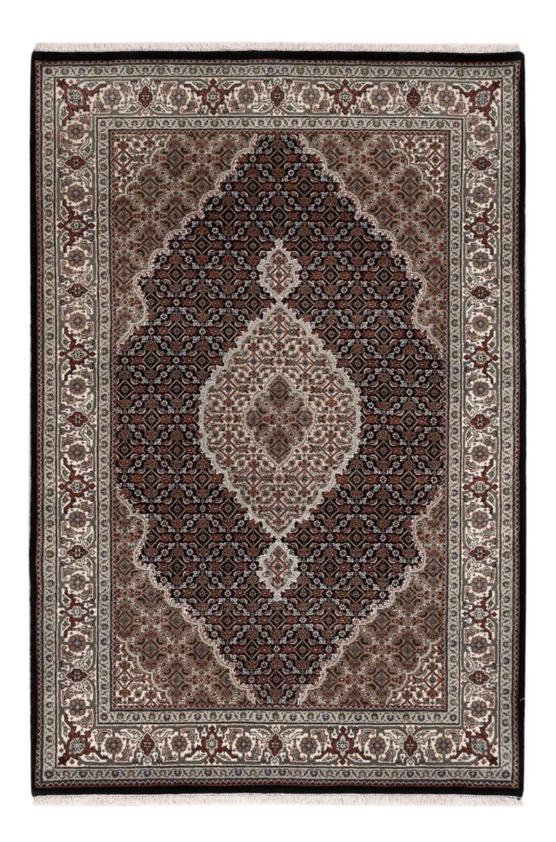 Indo Täbriz Teppich 124x187cm - Orientteppich - dunkelbeige