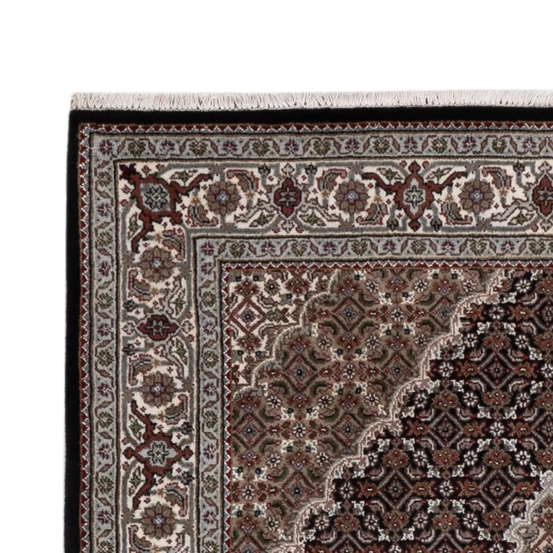 Indo Täbriz Teppich 123x188cm - Orientteppich - dunkelbeige