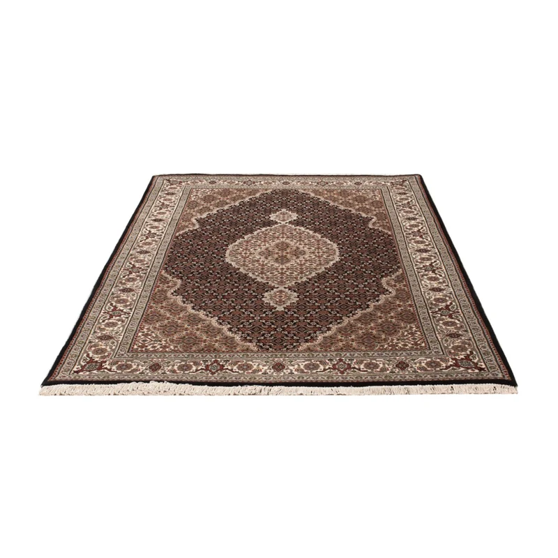 Indo Täbriz Teppich 123x188cm - Orientteppich - dunkelbeige