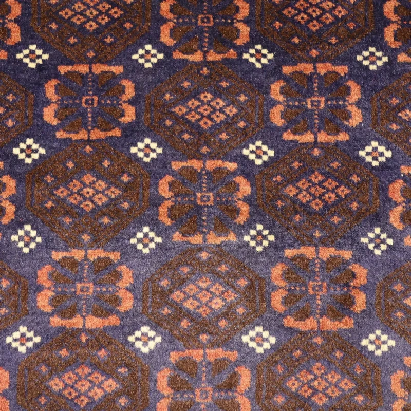 Belutsch Teppich 100x185cm - Orientteppich - dunkelblau