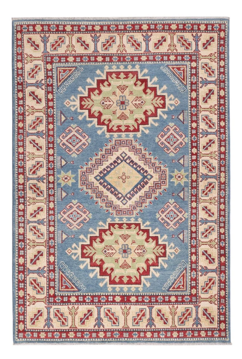 Kazak Teppich 118x183cm - Orientteppich - hellblau