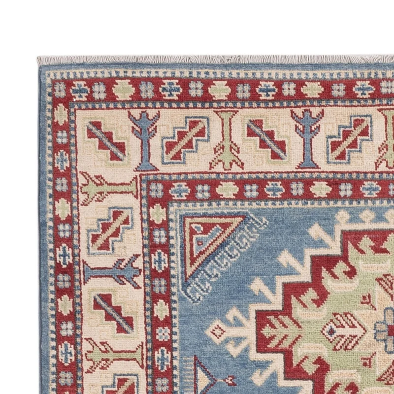 Kazak Teppich 118x183cm - Orientteppich - hellblau