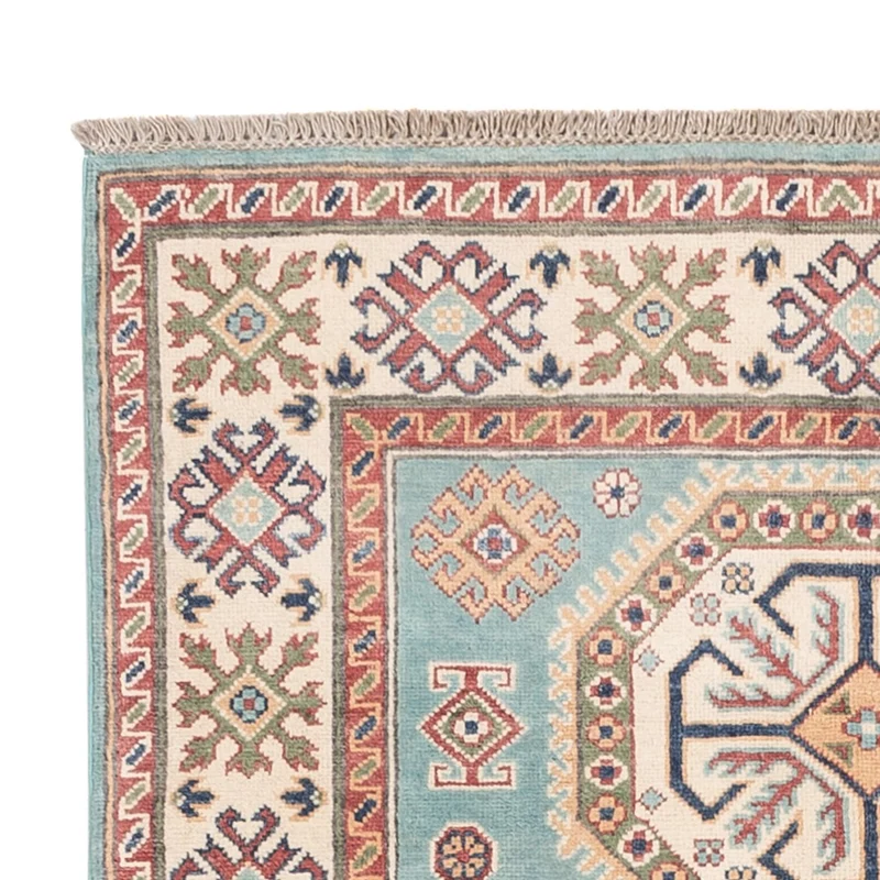 Kazak Teppich 120x178cm - Orientteppich - hellblau