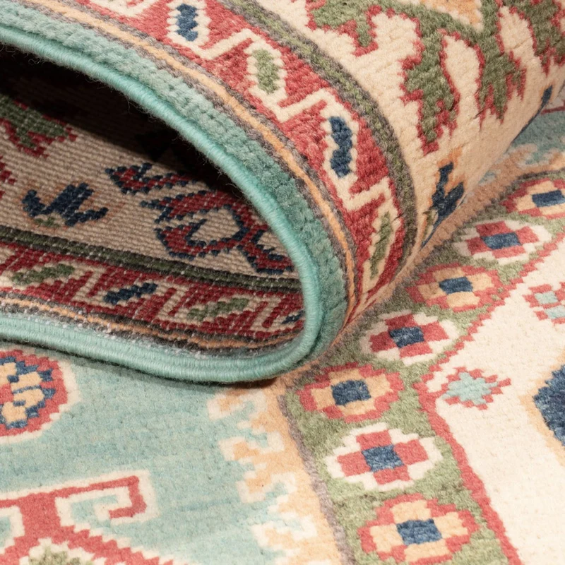 Kazak Teppich 120x178cm - Orientteppich - hellblau