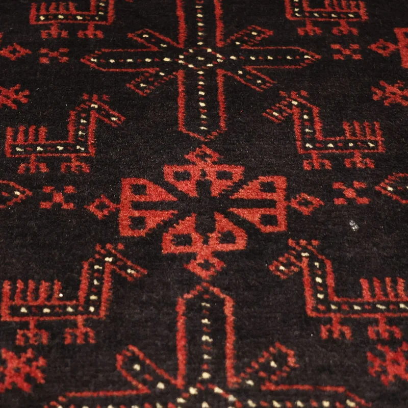 Belutsch Teppich 102x204cm - Orientteppich - dunkelrot