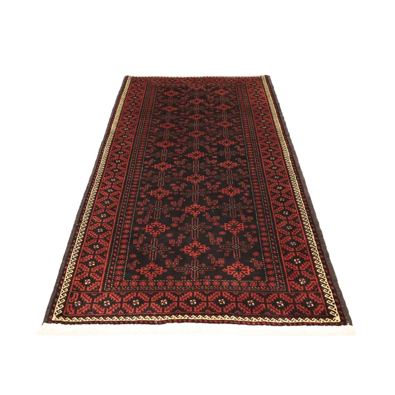Belutsch Teppich 102x204cm - Orientteppich - dunkelrot
