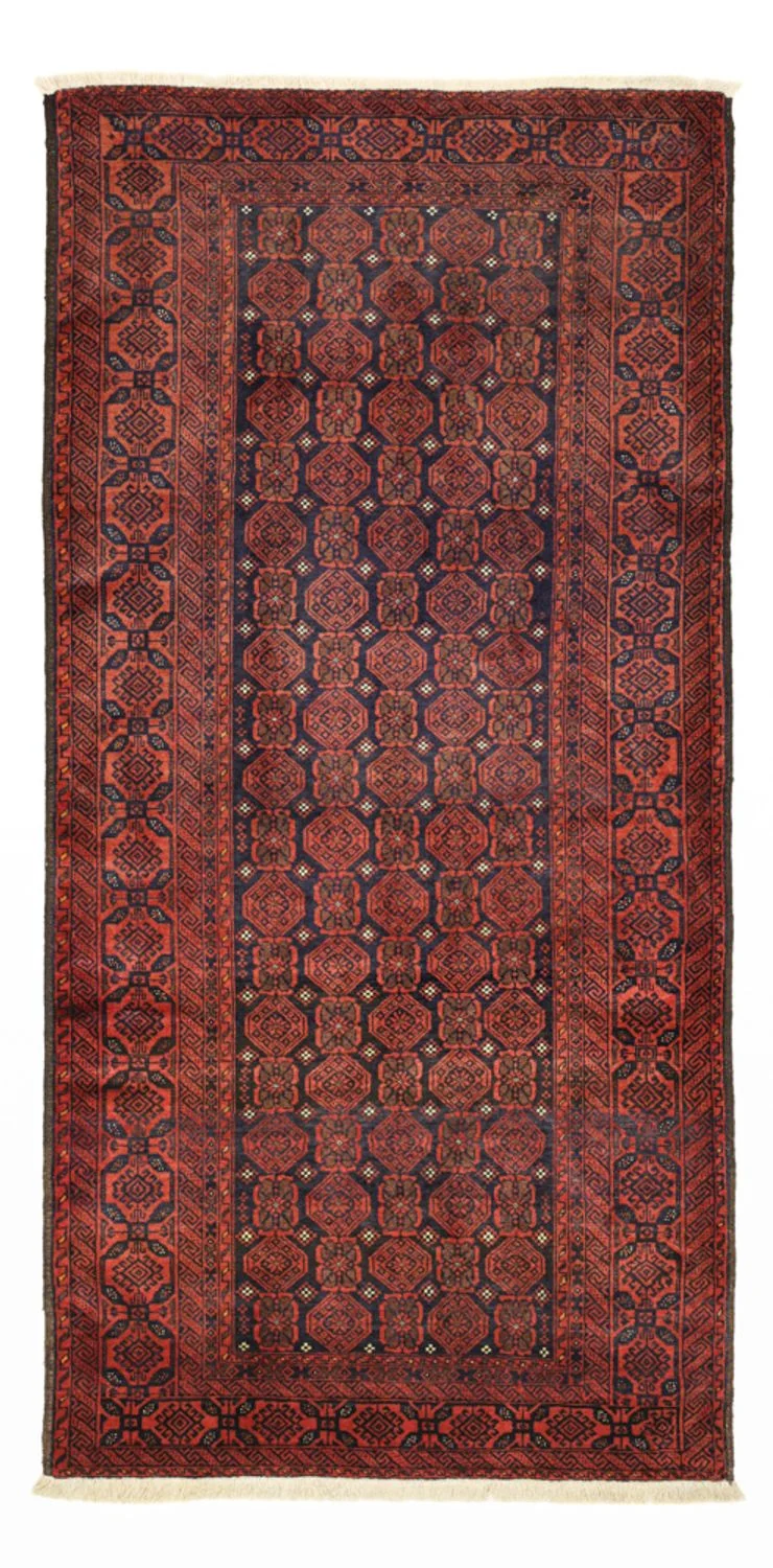 Belutsch Teppich 112x215cm - Orientteppich - dunkelrot