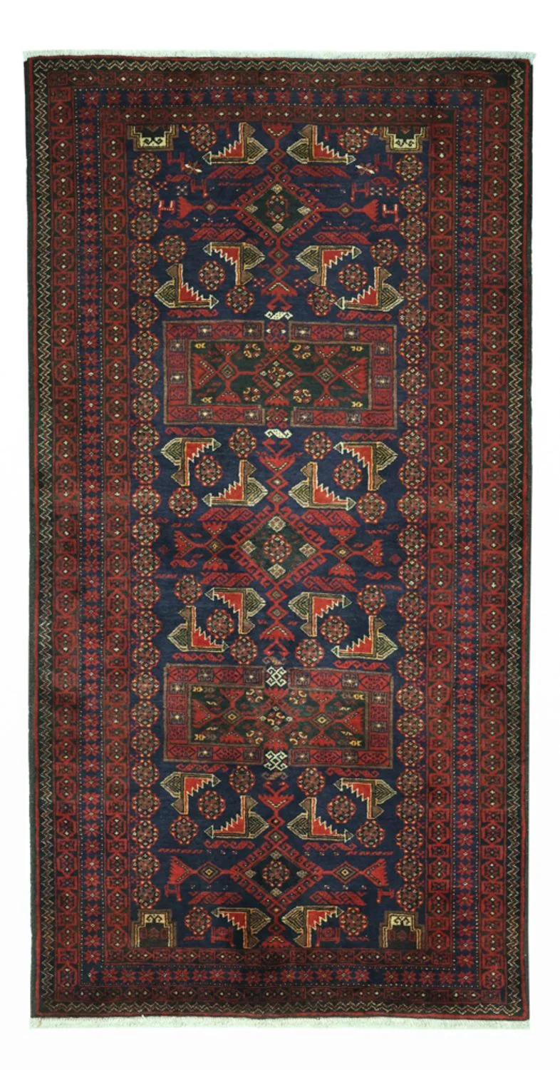 Belutsch Teppich 101x194cm - Orientteppich - dunkelrot