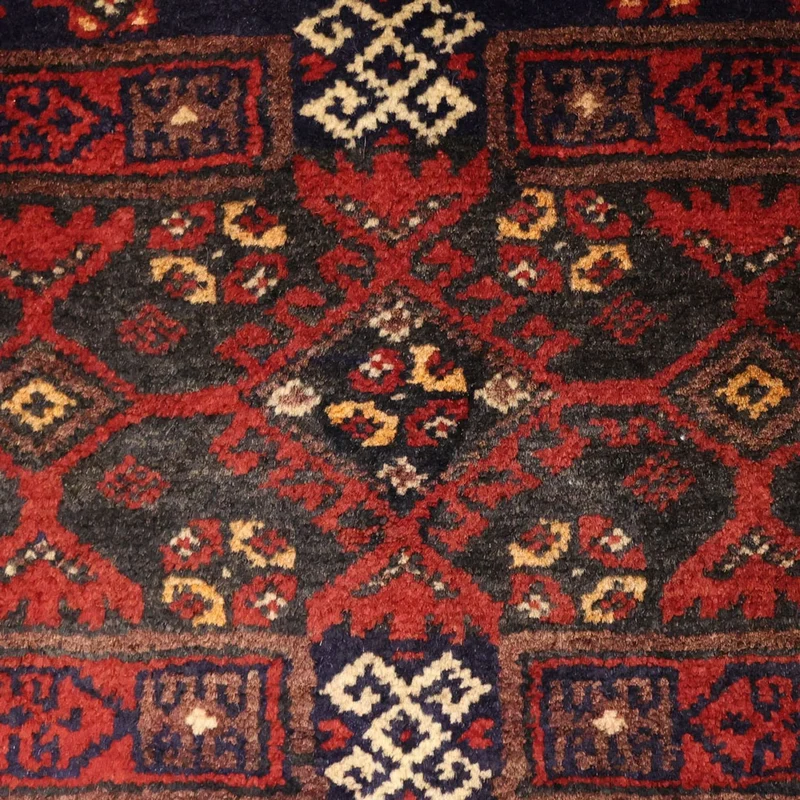 Belutsch Teppich 101x194cm - Orientteppich - dunkelrot