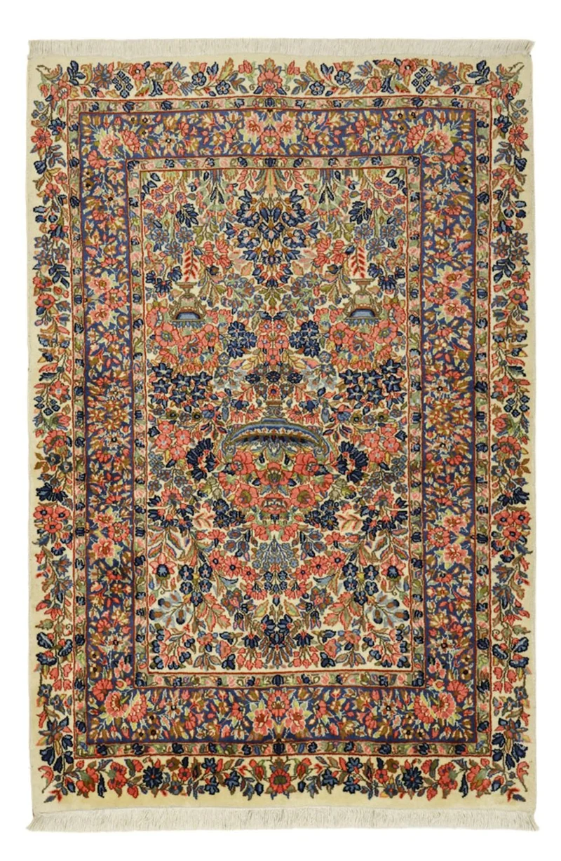 Kerman Teppich 101x148cm - Perserteppich - mehrfarbig