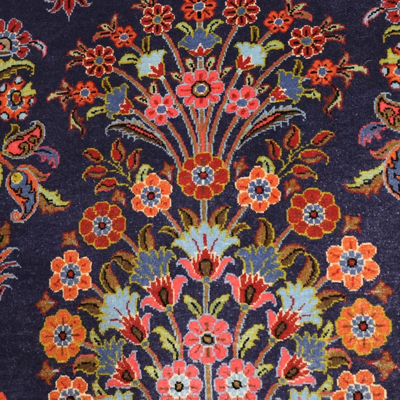 Sarough Teppich 110x161cm - Perserteppich - dunkelblau