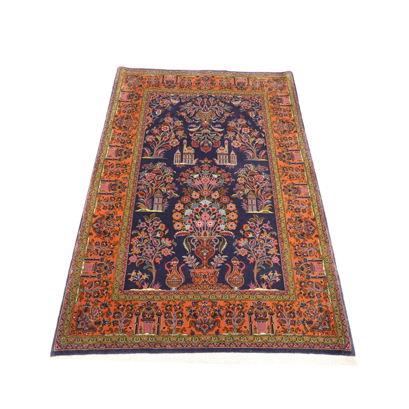Sarough Teppich 110x161cm - Perserteppich - dunkelblau