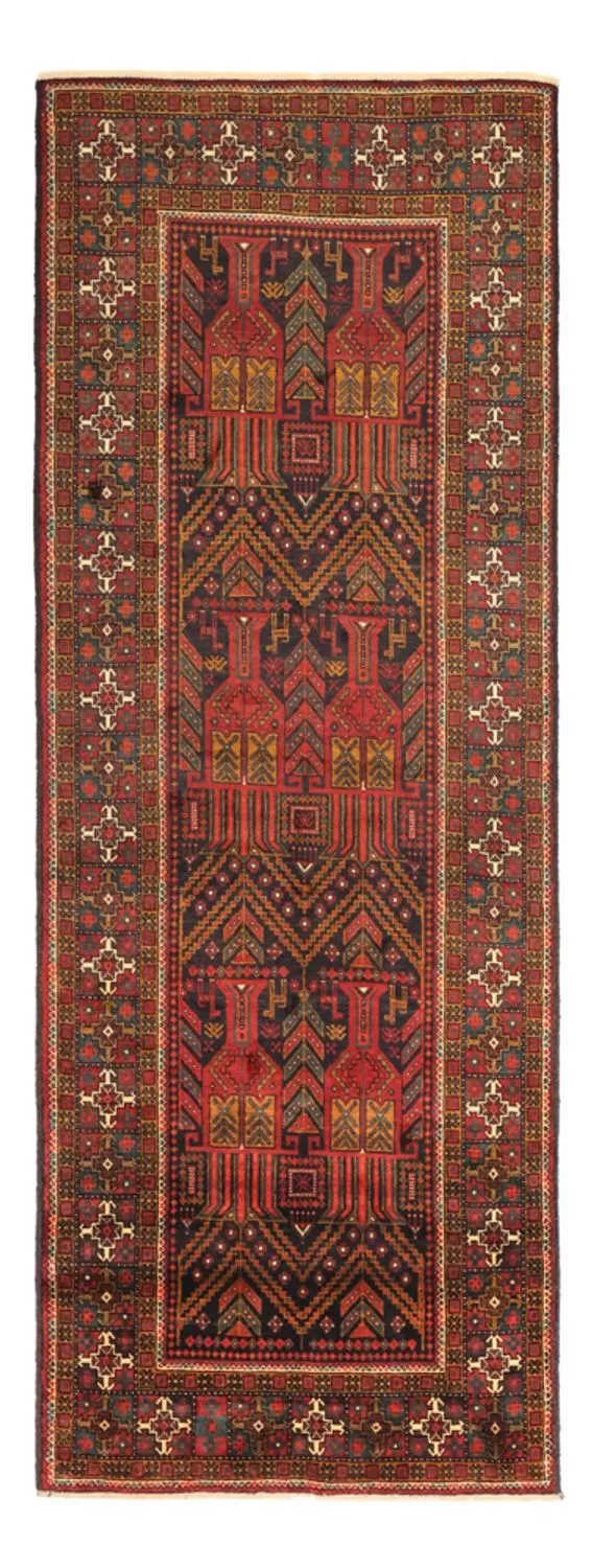 Belutsch Teppich 107x297cm - Orientteppich - dunkelrot