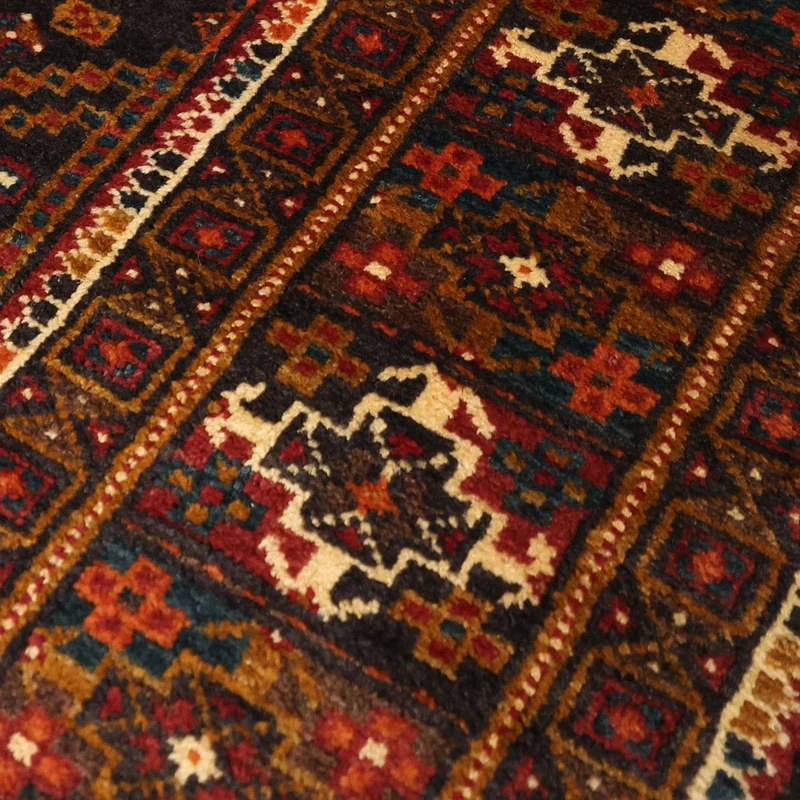 Belutsch Teppich 103x292cm - Orientteppich - dunkelrot