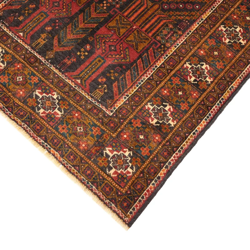 Belutsch Teppich 103x292cm - Orientteppich - dunkelrot