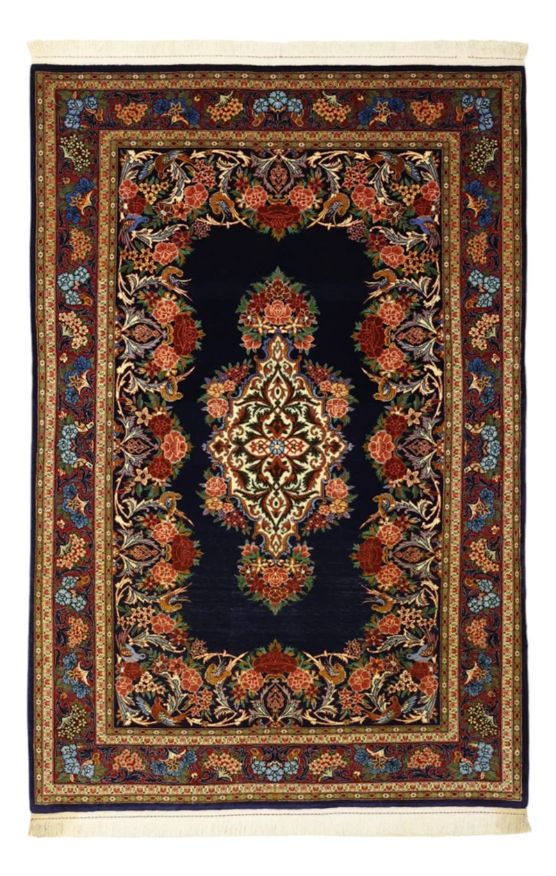 Sarough Teppich 105x159cm - Perserteppich - dunkelblau