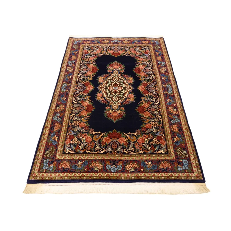 Sarough Teppich 105x159cm - Perserteppich - dunkelblau