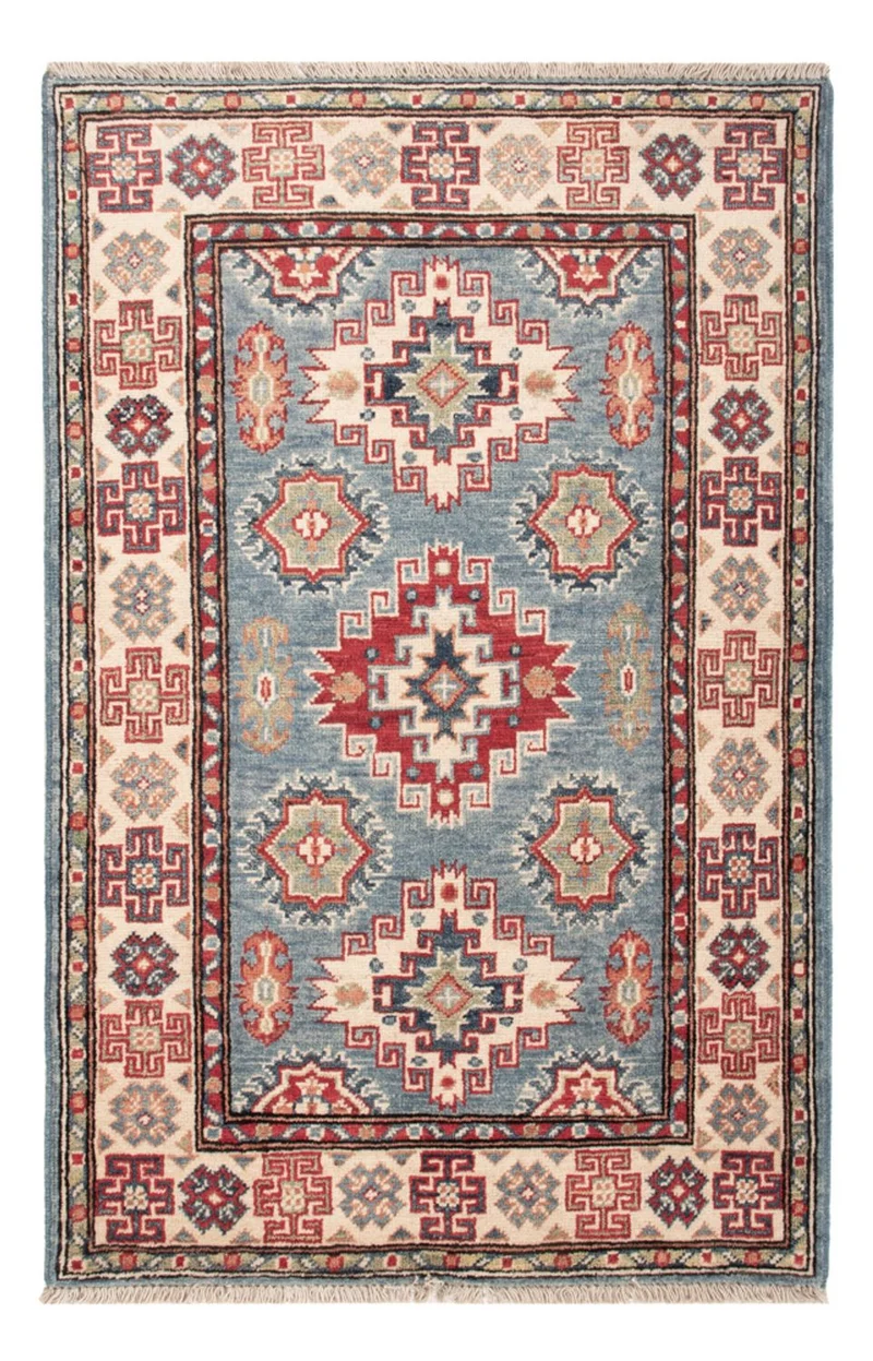 Kazak Teppich 82x128cm - Orientteppich - hellblau