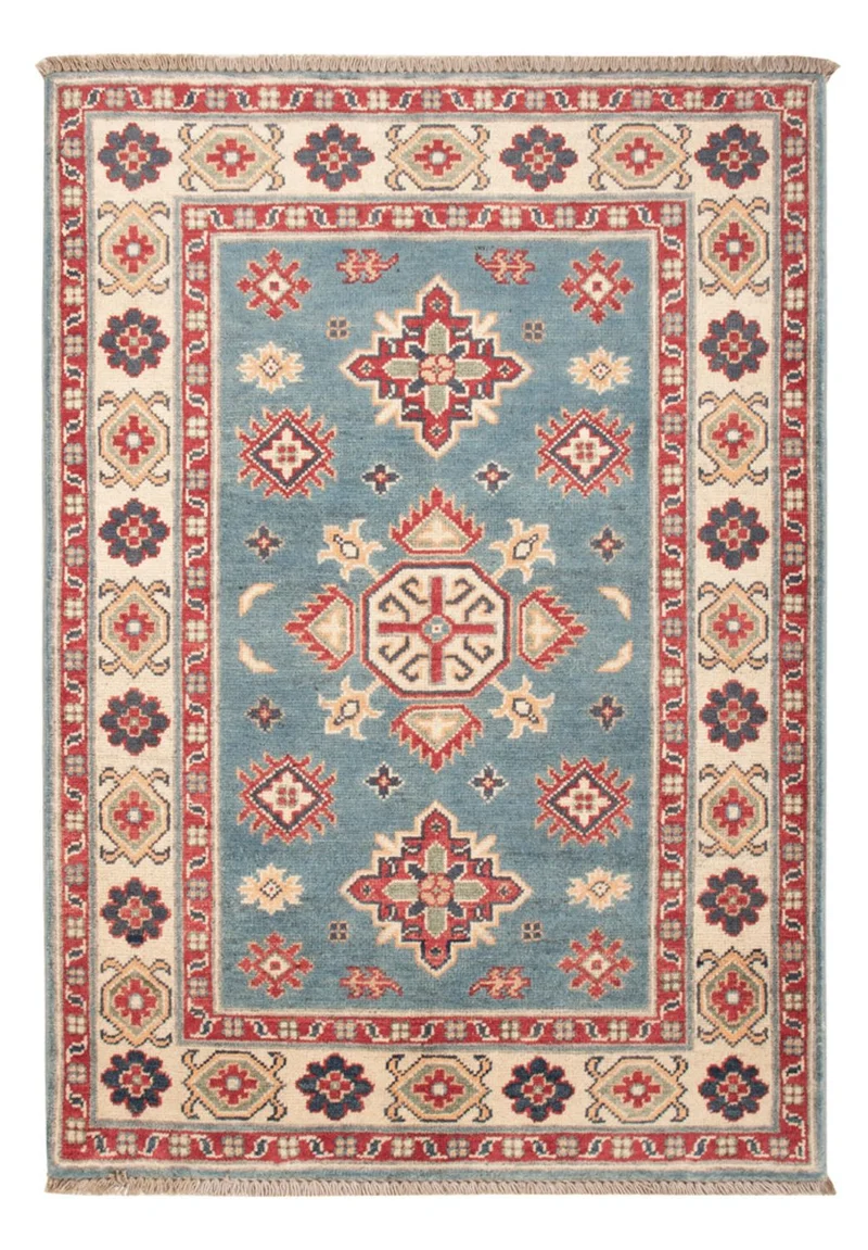 Kazak Teppich 84x121cm - Orientteppich - hellblau