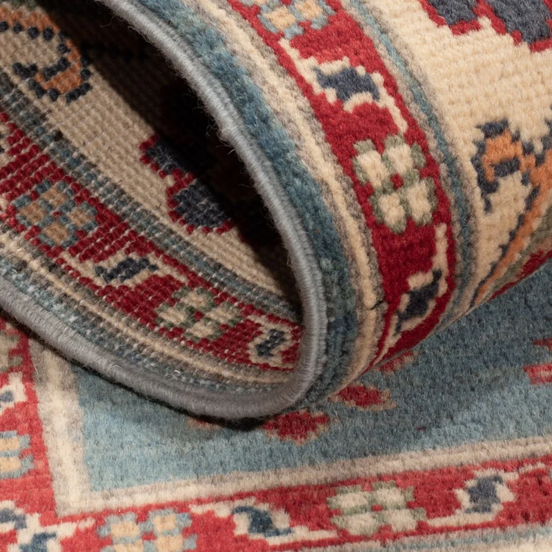 Kazak Teppich 84x121cm - Orientteppich - hellblau