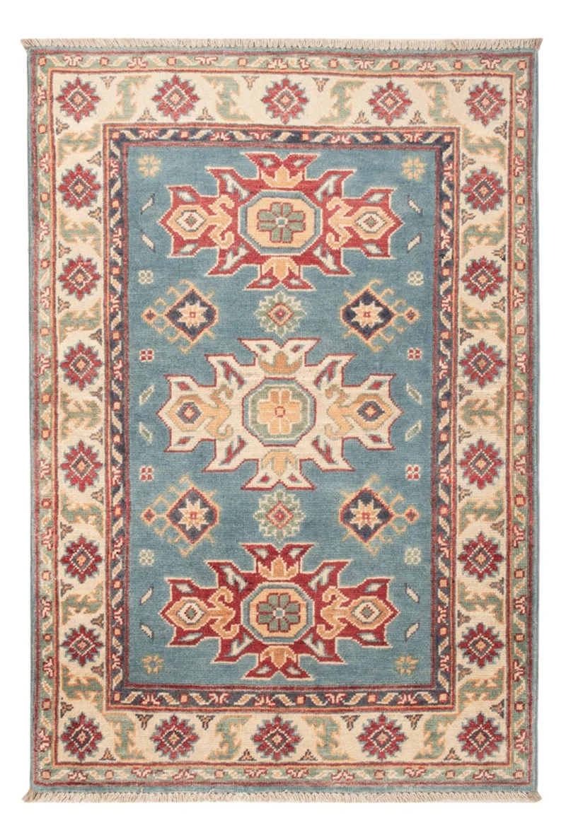 Kazak Teppich 83x123cm - Orientteppich - hellblau