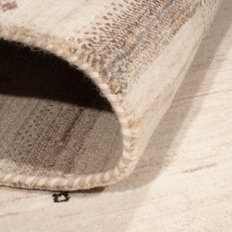 Indo Loribaft Teppich 156x207cm - Wollteppich - silber