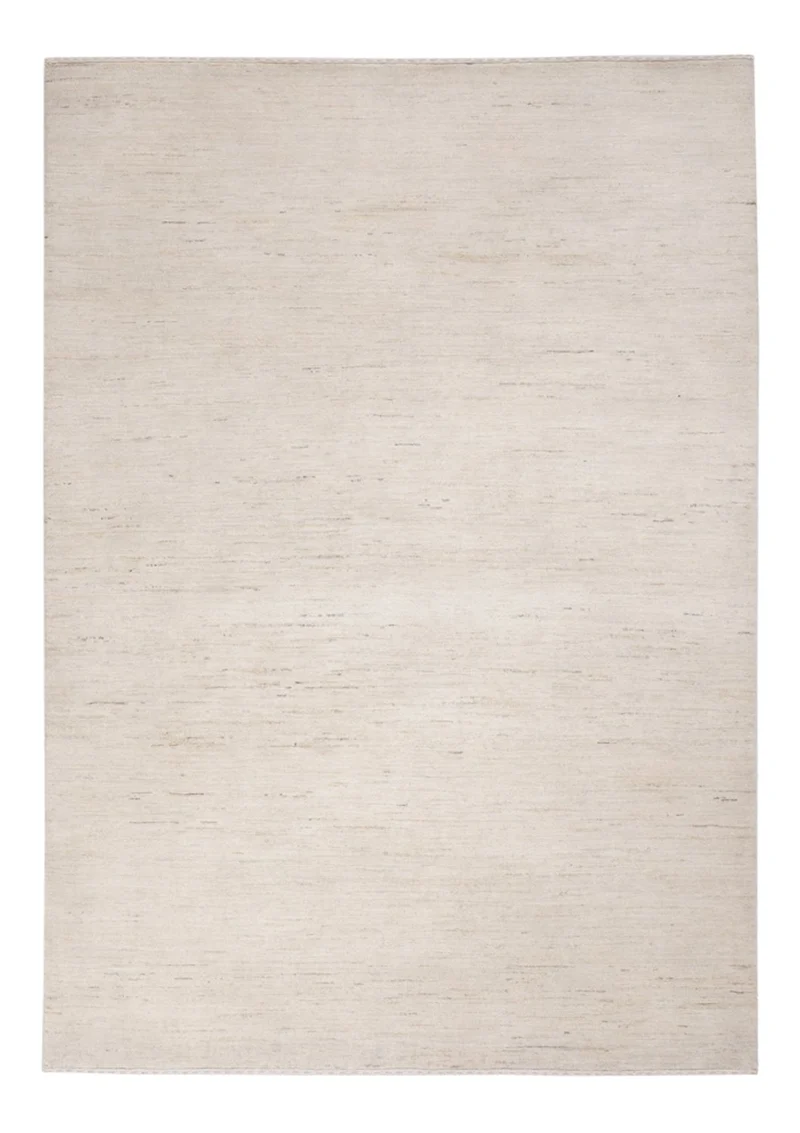 Indo Loribaft Teppich 155x209cm - Wollteppich - silber