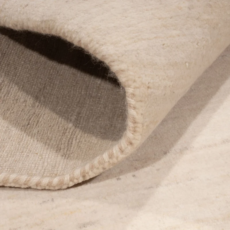 Indo Loribaft Teppich 155x209cm - Wollteppich - silber