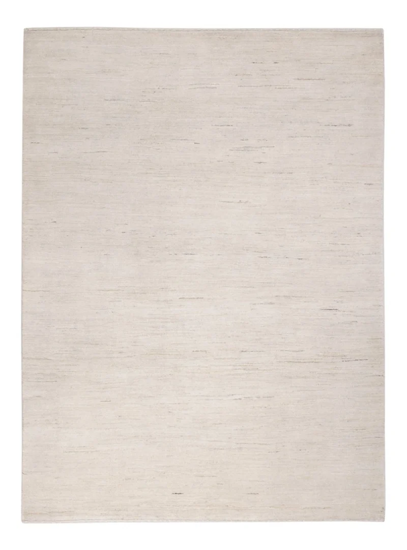 Indo Loribaft Teppich 154x208cm - Wollteppich - silber