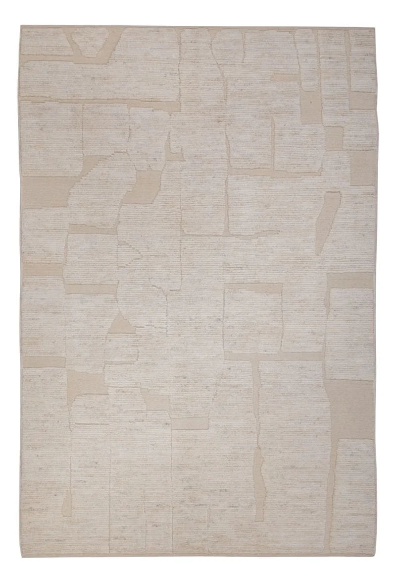 Berber Teppich 200x298cm - Wollteppich - creme