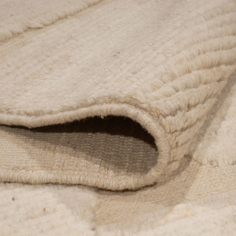 Berber Teppich 200x298cm - Wollteppich - creme
