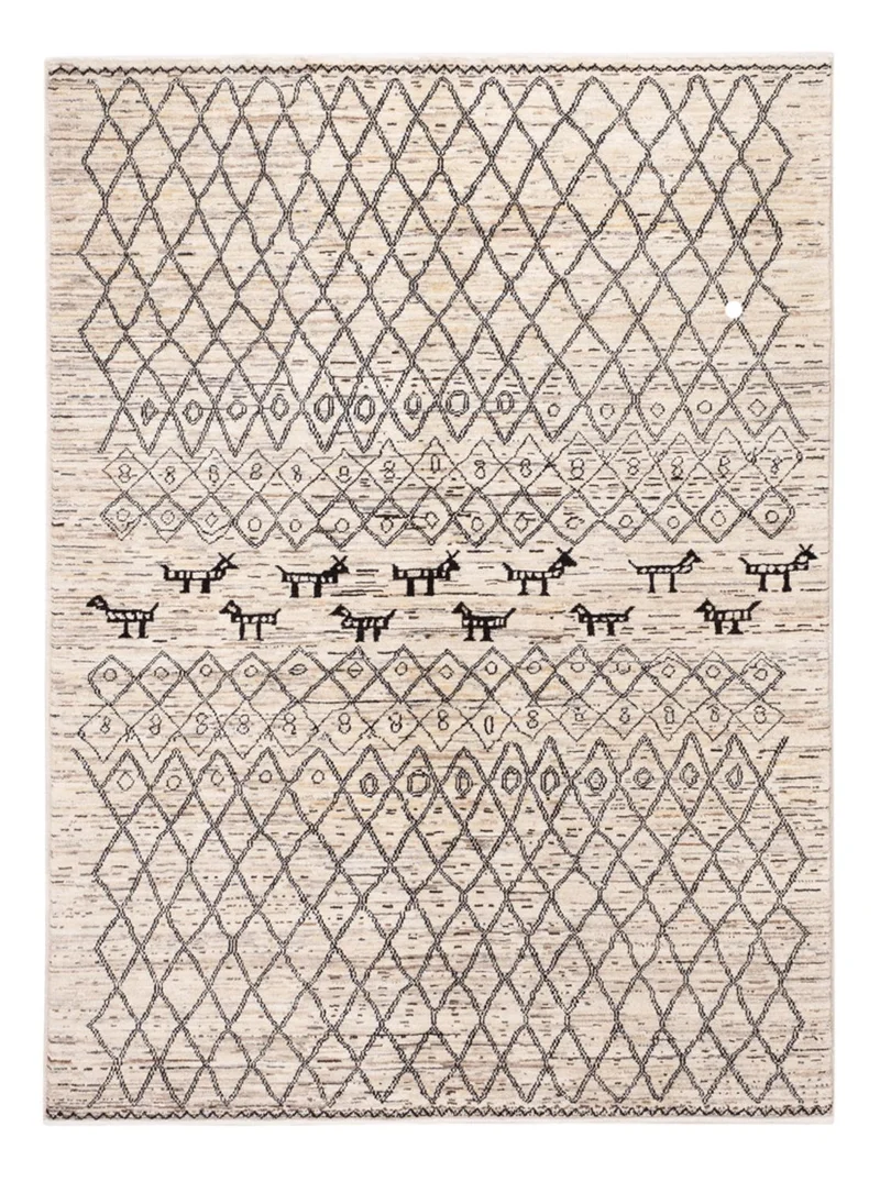Berber Teppich 148x200cm - Wollteppich - beige
