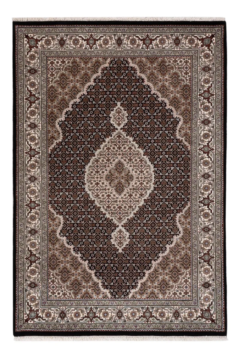 Indo Täbriz Teppich 124x184cm - Orientteppich - dunkelbeige