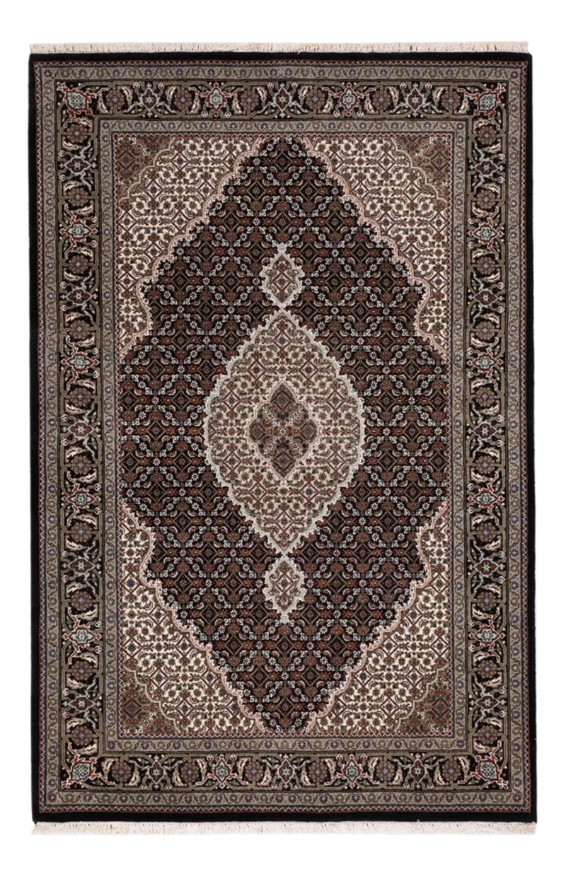 Indo Täbriz Teppich 120x184cm - Orientteppich - dunkelbeige