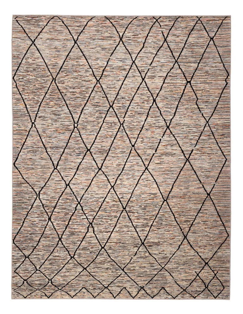 Berber Teppich 218x284cm - Wollteppich - dunkelbeige