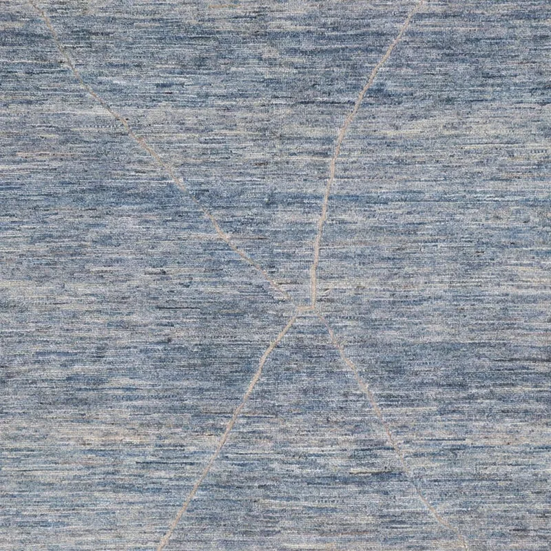 Berber Teppich 258x298cm - Wollteppich - seeblau