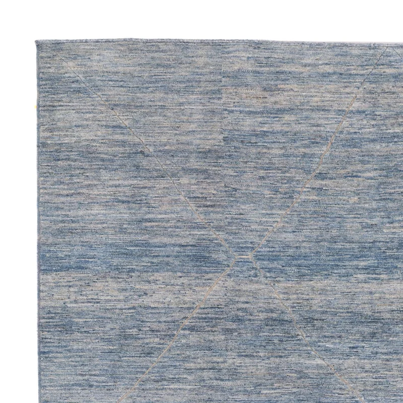 Berber Teppich 258x298cm - Wollteppich - seeblau