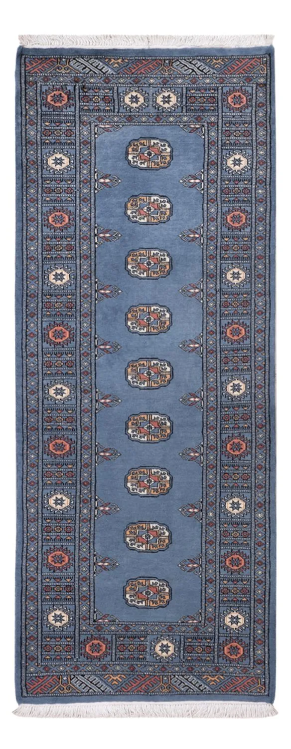 Pakistan Teppich 80x199cm - Orientteppich - blau