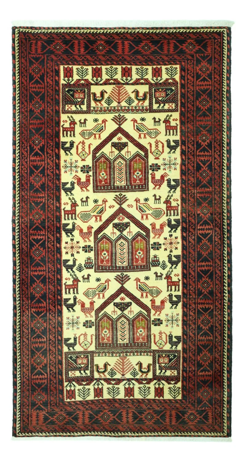 Belutsch Teppich 103x196cm - Orientteppich - beige