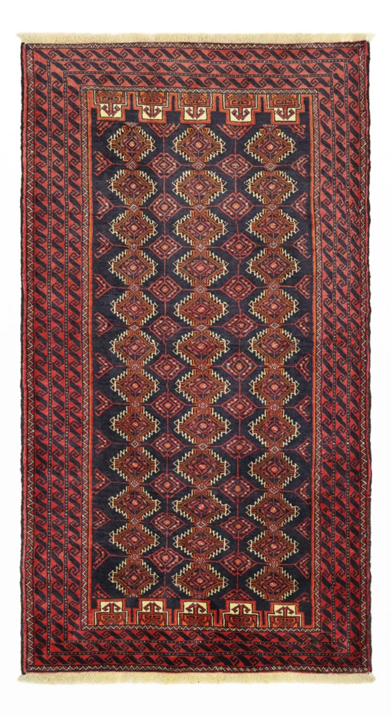 Belutsch Teppich 106x197cm - Orientteppich - dunkelrot
