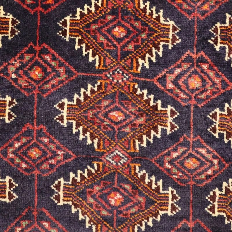 Belutsch Teppich 106x197cm - Orientteppich - dunkelrot