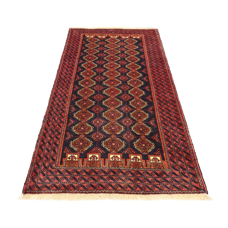 Belutsch Teppich 106x197cm - Orientteppich - dunkelrot
