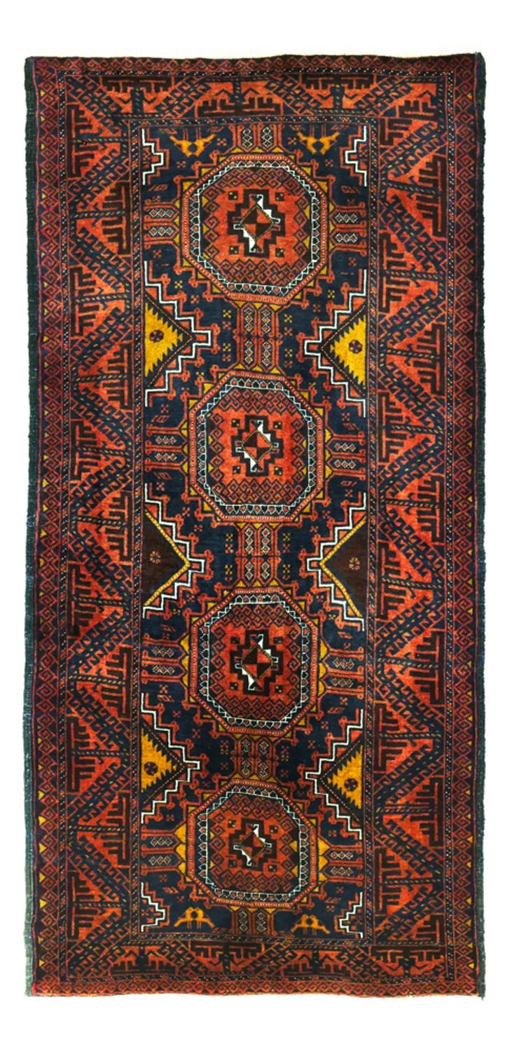 Belutsch Teppich 98x198cm - Orientteppich - dunkelrot