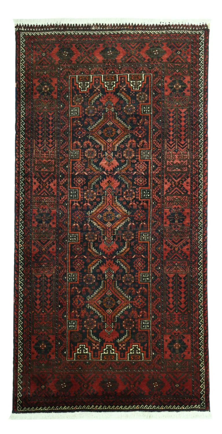 Belutsch Teppich 99x190cm - Orientteppich - dunkelrot