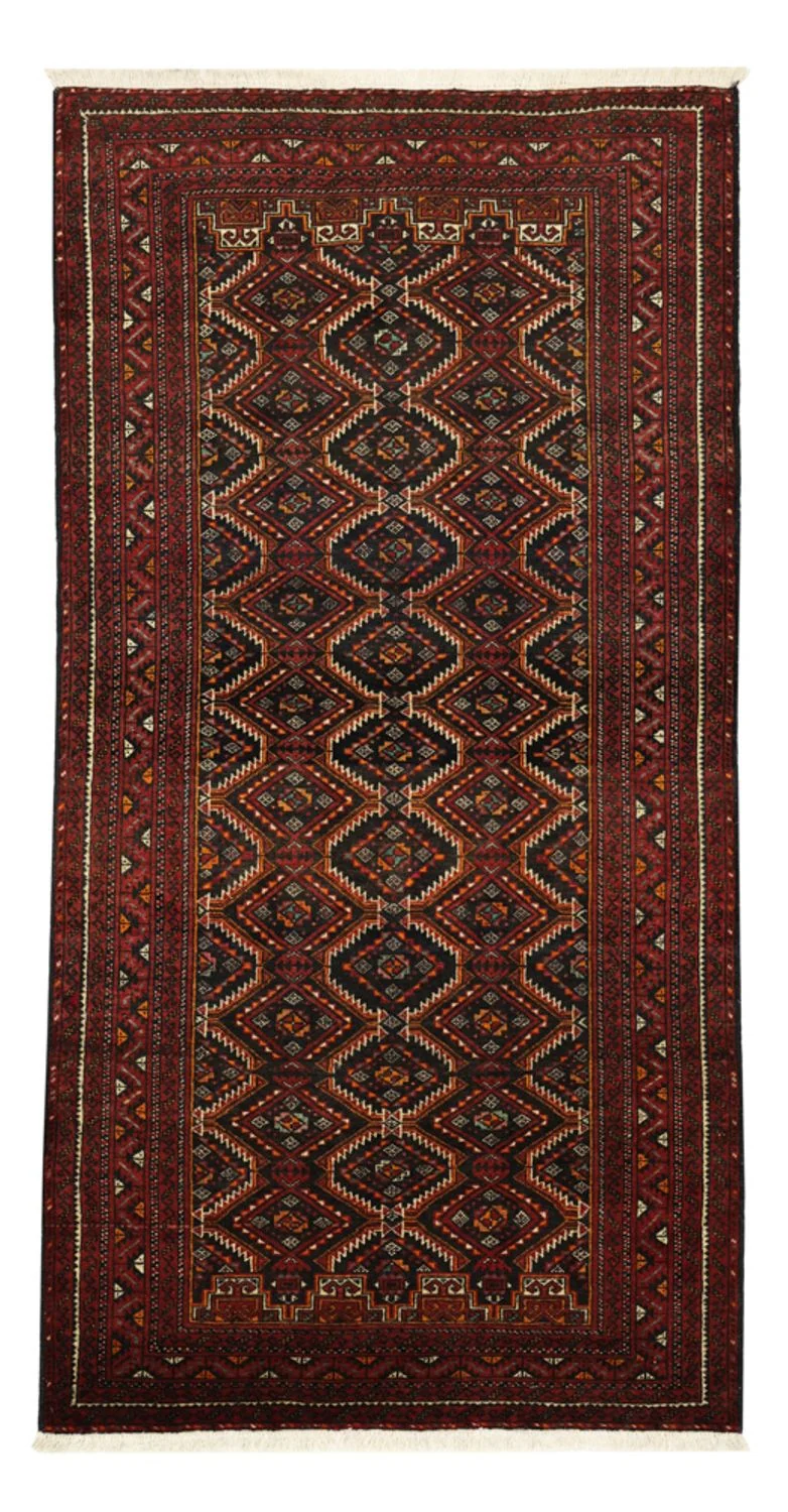 Belutsch Teppich 98x195cm - Orientteppich - dunkelrot