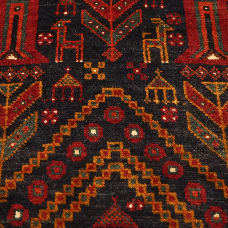 Belutsch Teppich 108x293cm - Orientteppich - dunkelrot