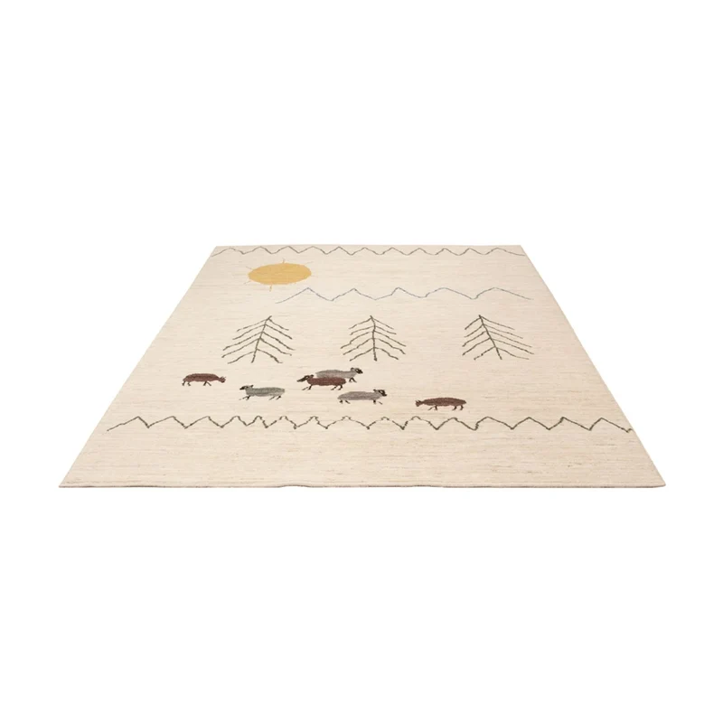 Berber Teppich 170x232cm - Wollteppich - creme