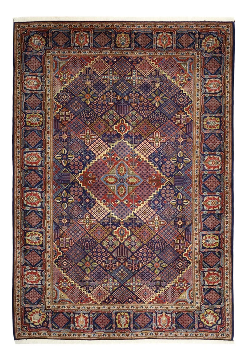 Keshan Teppich 143x211cm - Perserteppich - dunkelblau