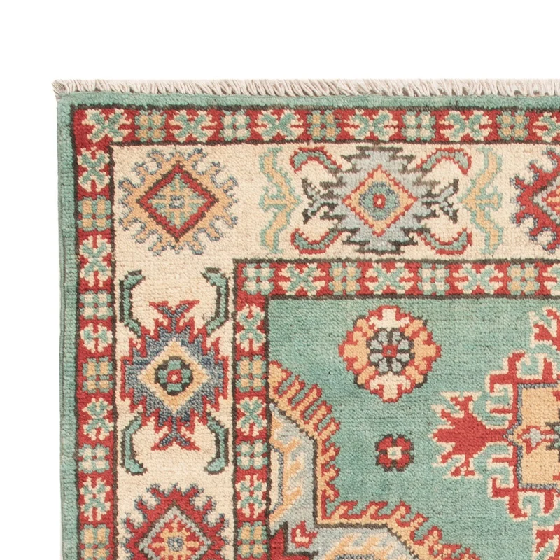 Kazak Teppich 77x127cm - Orientteppich - türkis